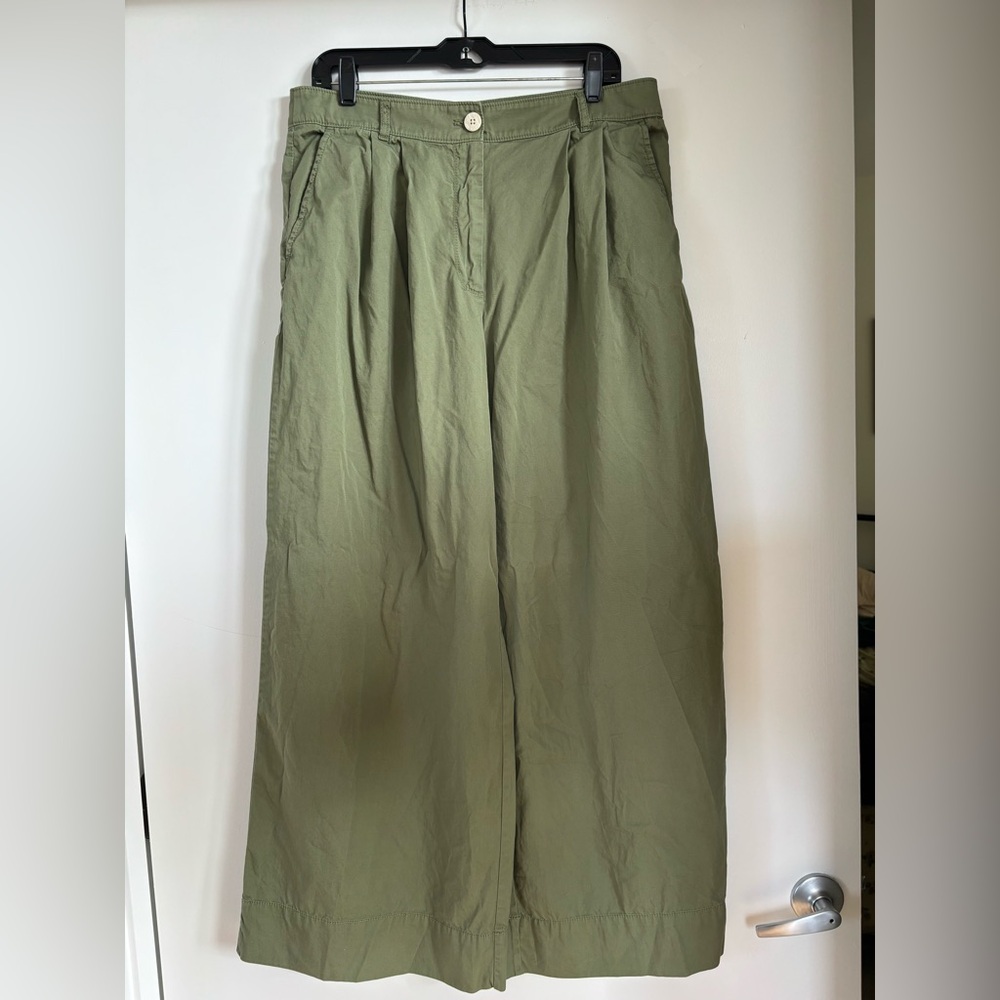 LOFT Olive Green Wide Leg Trousers